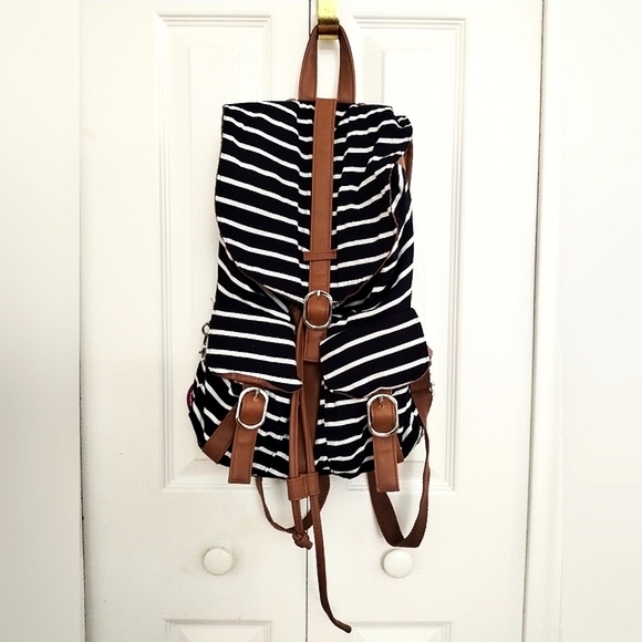 Navy Striped Backpack - Picture 5 of 10